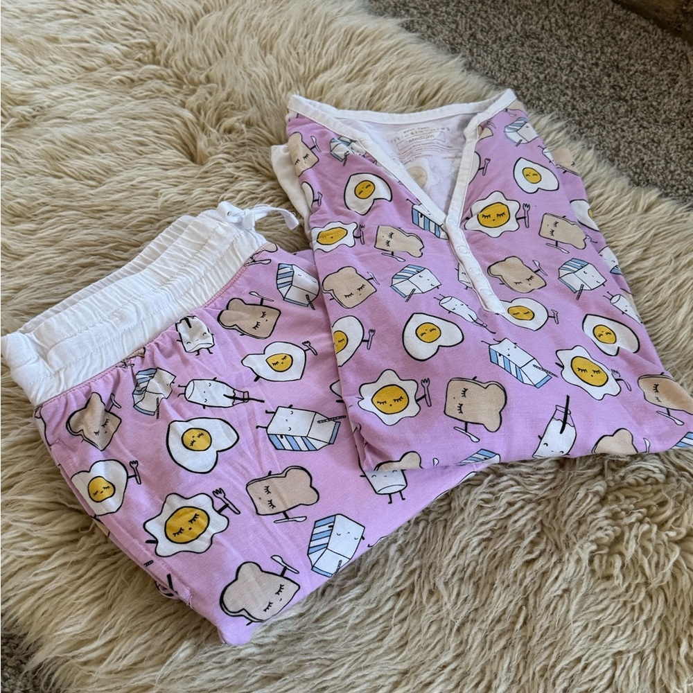 Little sleepies breakfast buddies pajamas NWOT